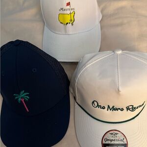 Embroidered Golf Baseball Caps Trio